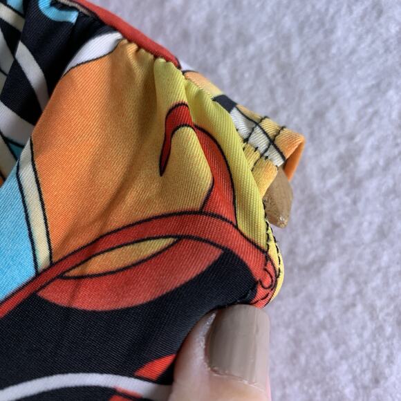 VTG Womens Psychedelic Tunic Top Sz M Groovy Y2K Slinky Disco 70s Costume - Picture 3 of 13